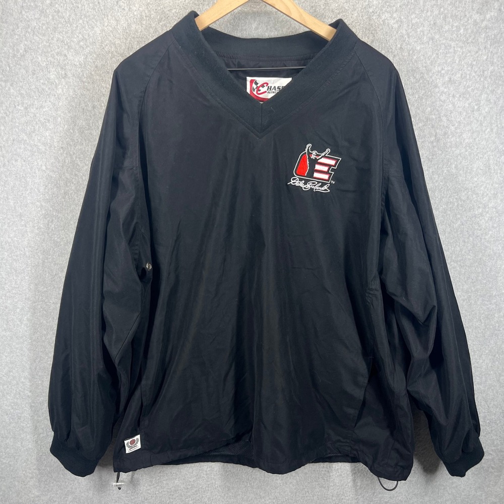Chase Authentics Windbreaker Mens XXL Black Dale Earnhardt NASCAR Pullover EUC‎